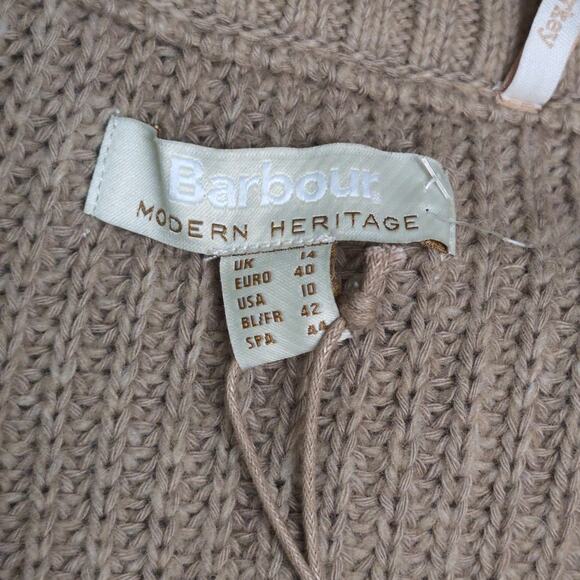 Barbour Jemima Knit Sweater- Trench Funnel Neck Half Zip Breton Stripe 10 New - Picture 7 of 13